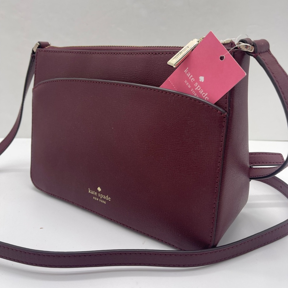 Kate Spade Adel medium top zip crossbody satchel 
Cherrywood 
NWT